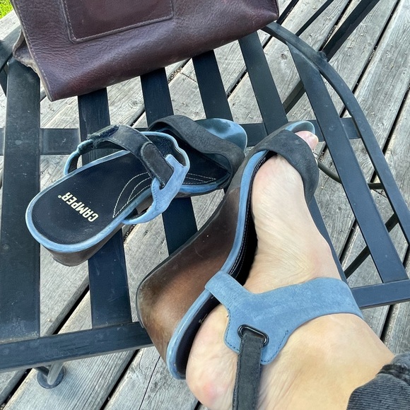 Camper size 40 wedge heel strappy blue suede sandals - Picture 6 of 9
